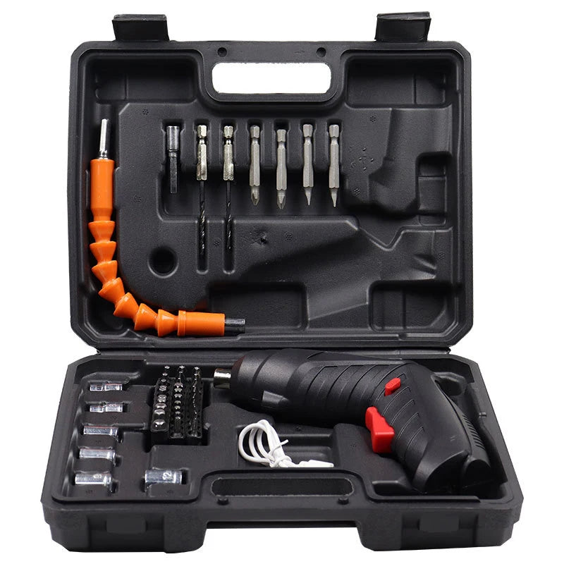 47PCS Multifunct Electric Screwdriver Set, Cordless Screwdriver with Lithium Battery, Home Maintenance Repair Power Tools, Mini