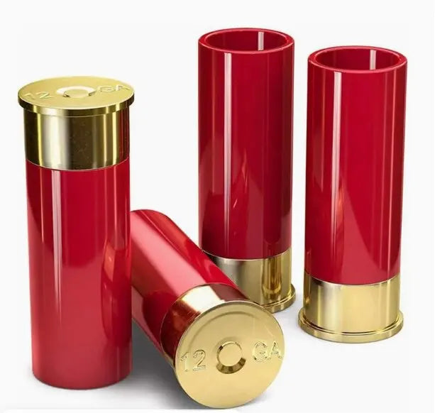 4Pcs/Set Plastic 12 Gauge Shell Shotgun Shot Glasses Drinking Cup for Hunting Shooting,Bar Glasses Gift Drinking Cup Set for Men