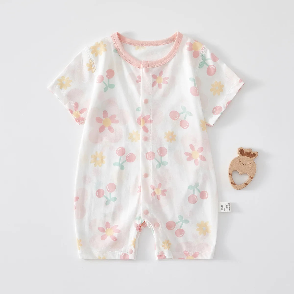 Newborn Baby Summer Onesie Pure Cotton Clothes Boys Girls Cute Printed Short Sleeve Romper Infant Loungewear Trend