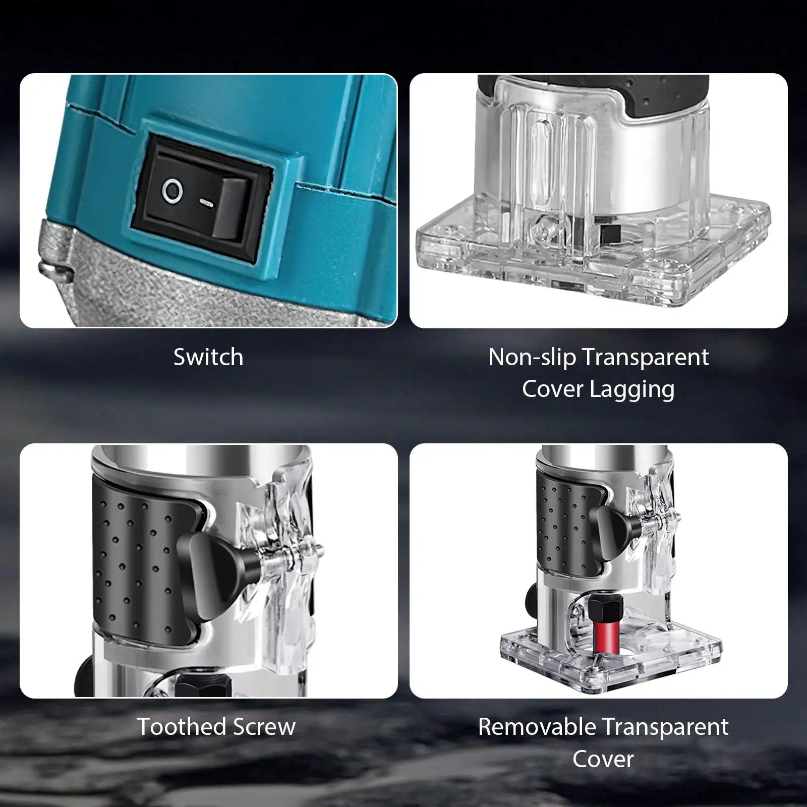 Electric Wood Router Electric Trimmer Woodworking Milling Engraving Slotting Trimming Machine Carving Router Tool