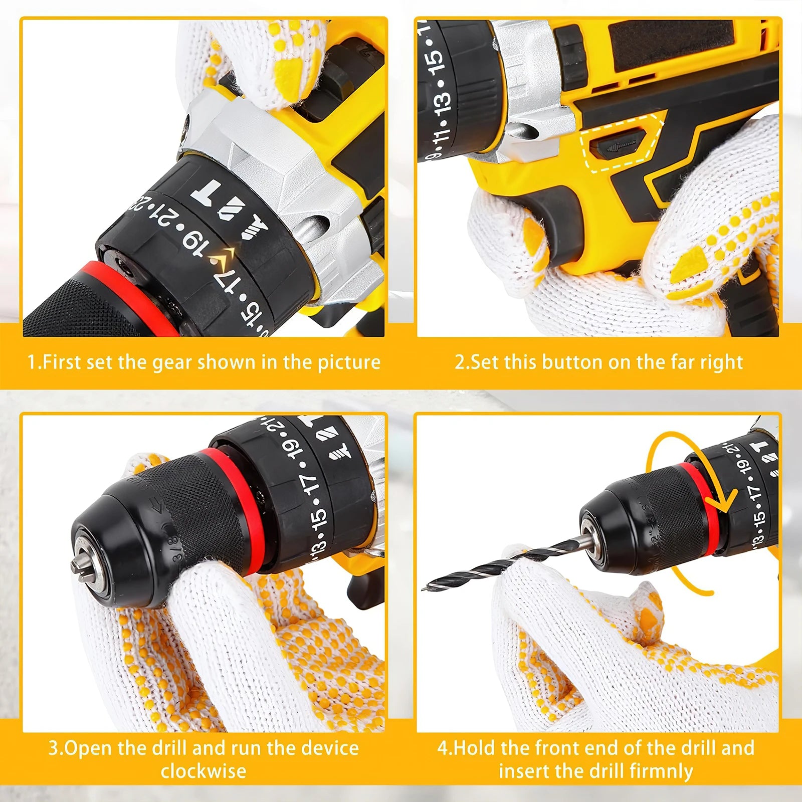 21V Cordless Electric Drill, Electric Screwdriver, Mini Wireless Power Driver, DC Lithium-Ion Battery