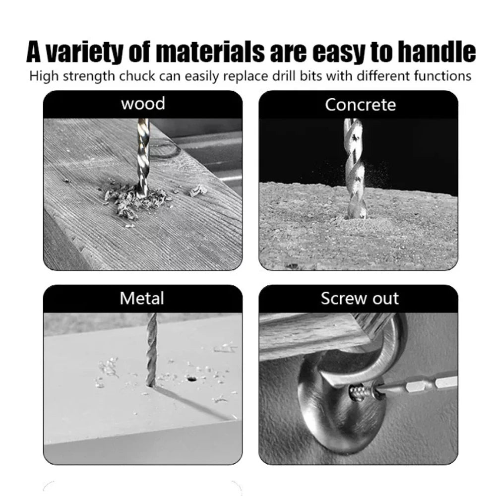 21V Cordless Impact Drill Electric Screwdriver Electric Hammer Drill Mini Wireless Hand Drill Lithium-Ion Battery DIY Power Tool