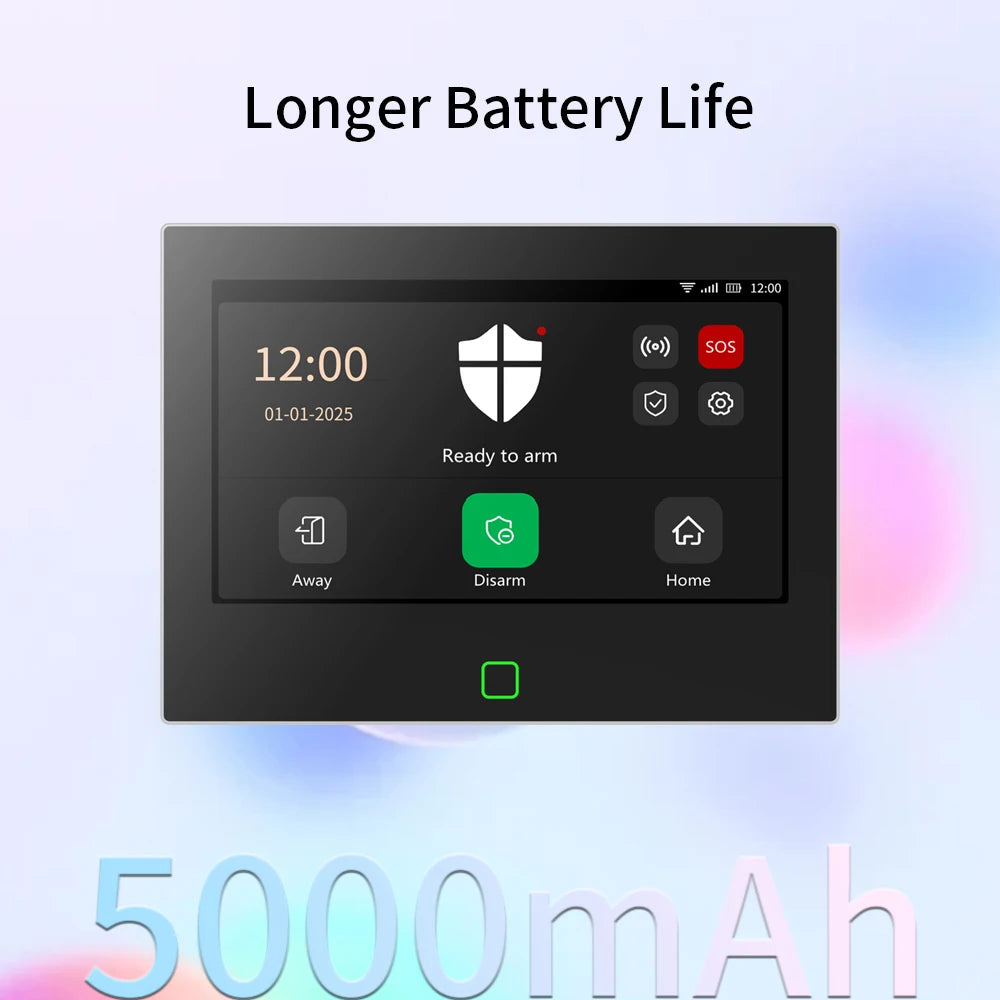 Staniot Alarm System 7-inch Touch Screen 4G Smart 433Mhz WiFi Home Alarm Remote Control Wireless Smoke Detector Security System