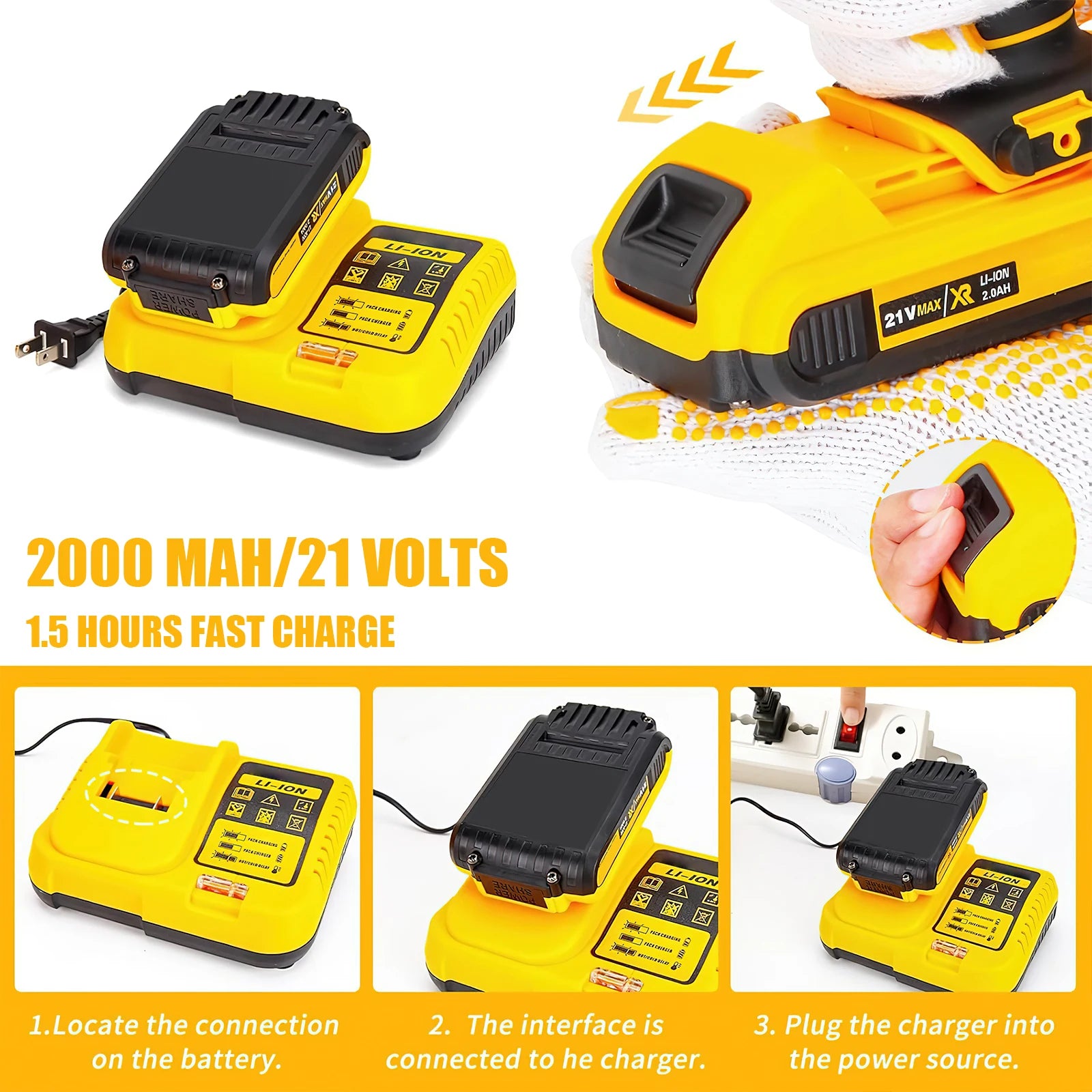 21V Cordless Electric Drill, Electric Screwdriver, Mini Wireless Power Driver, DC Lithium-Ion Battery