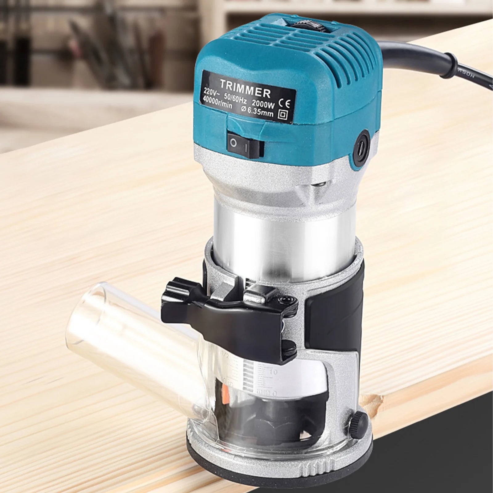 2000W Wood Electric Trimmer Woodworking Milling Machine 6th gear Hand Trimmers Wood Edge Router 40000RPM Home DIY Tools