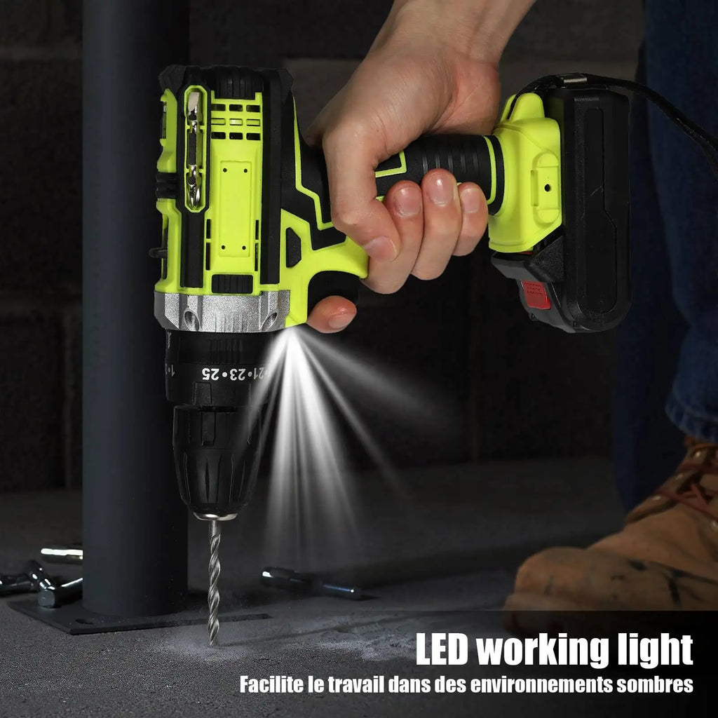 28V Cordless Impact Drill Electric Screwdriver Electric Hammer Drill Mini Wireless Hand Drill Lithium-Ion Battery Power Tools