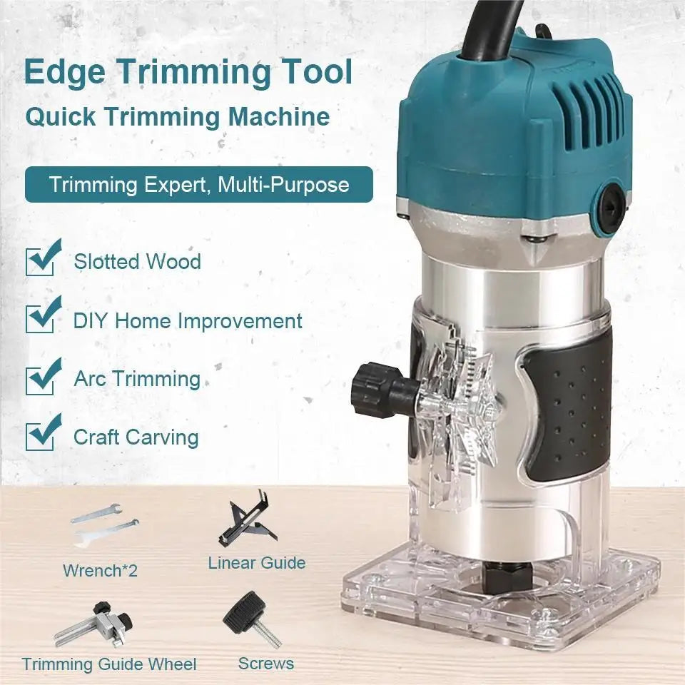800W 30000RPM Wood Router Machine woodwork Electric Trimmer 1/4 Inch Wood Carving milling products carenter Power drinking