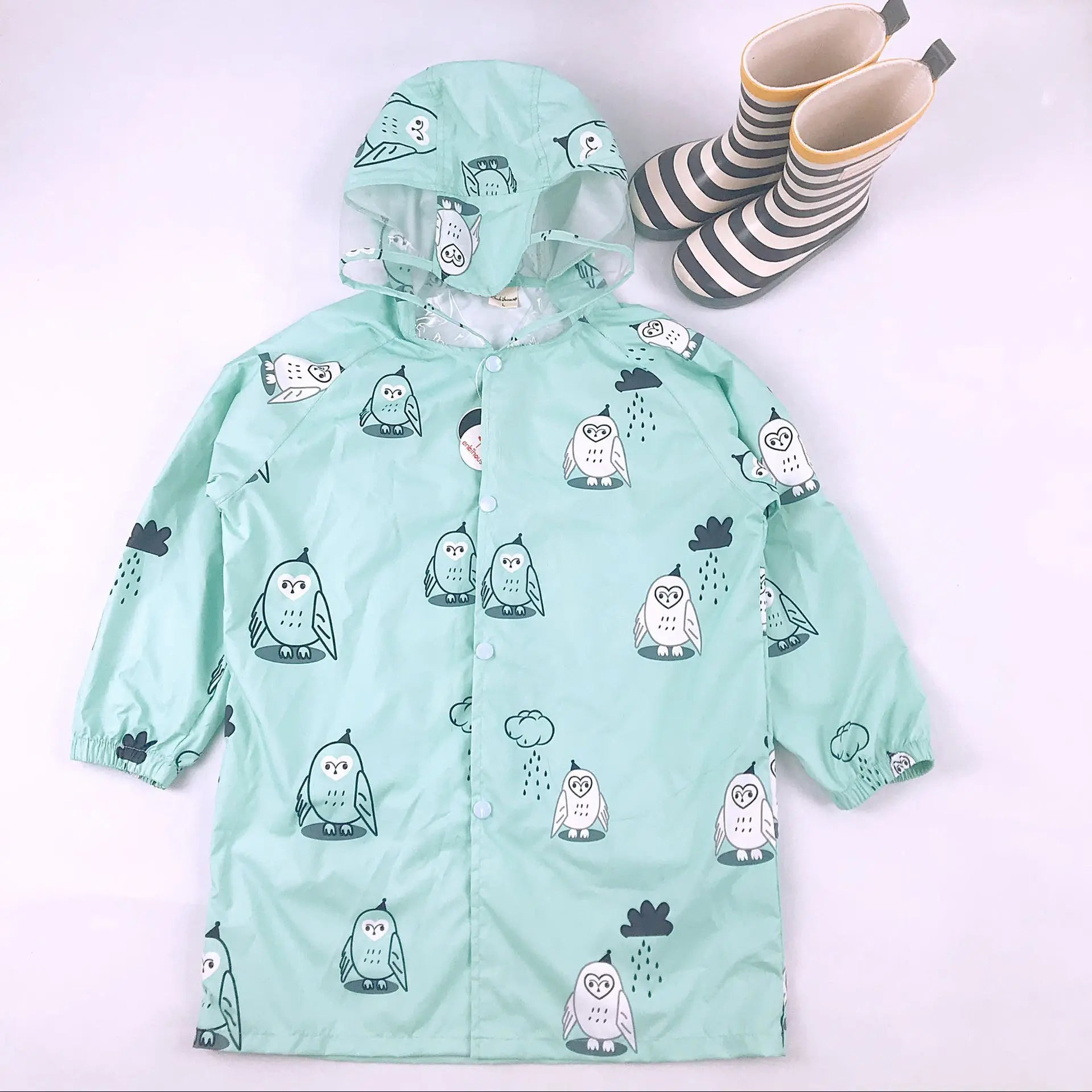 Raincoat Children Rain Poncho Boys Girls Poncho with Schoolbag Child Thickened Windbreaker Raincoat Rain Poncho