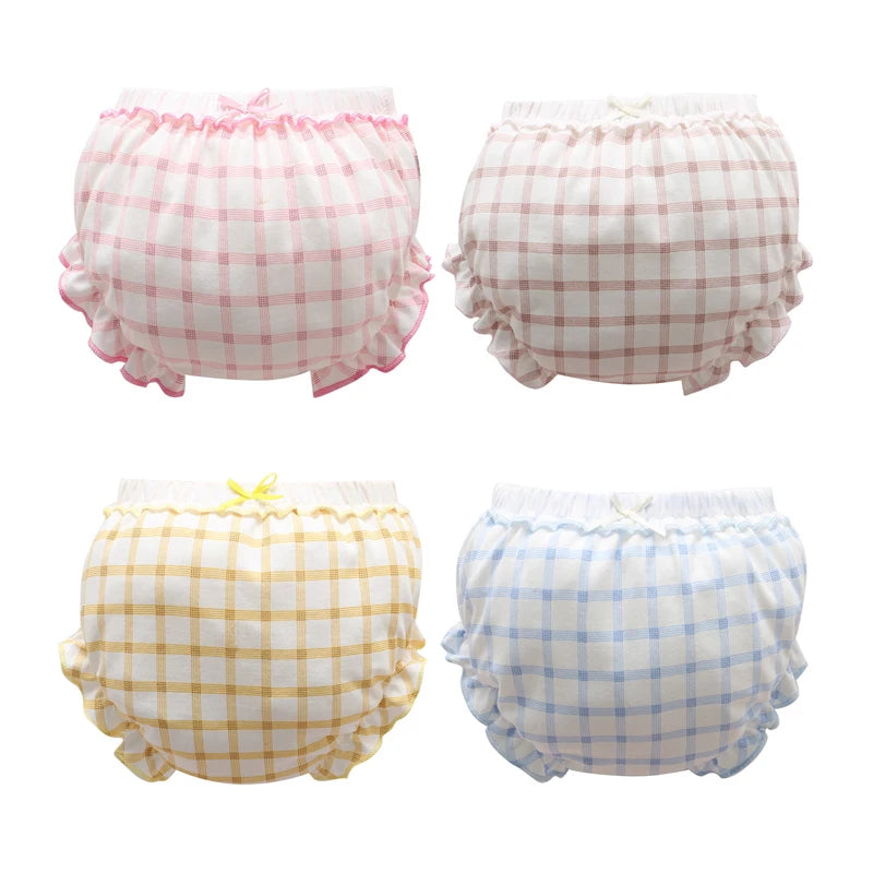3 Piece/Lot Baby 100%Cotton Panties Kids Girl Infant Newborn Fashion Solid Bow Striped Dots Underpants For Children Soft Briefs