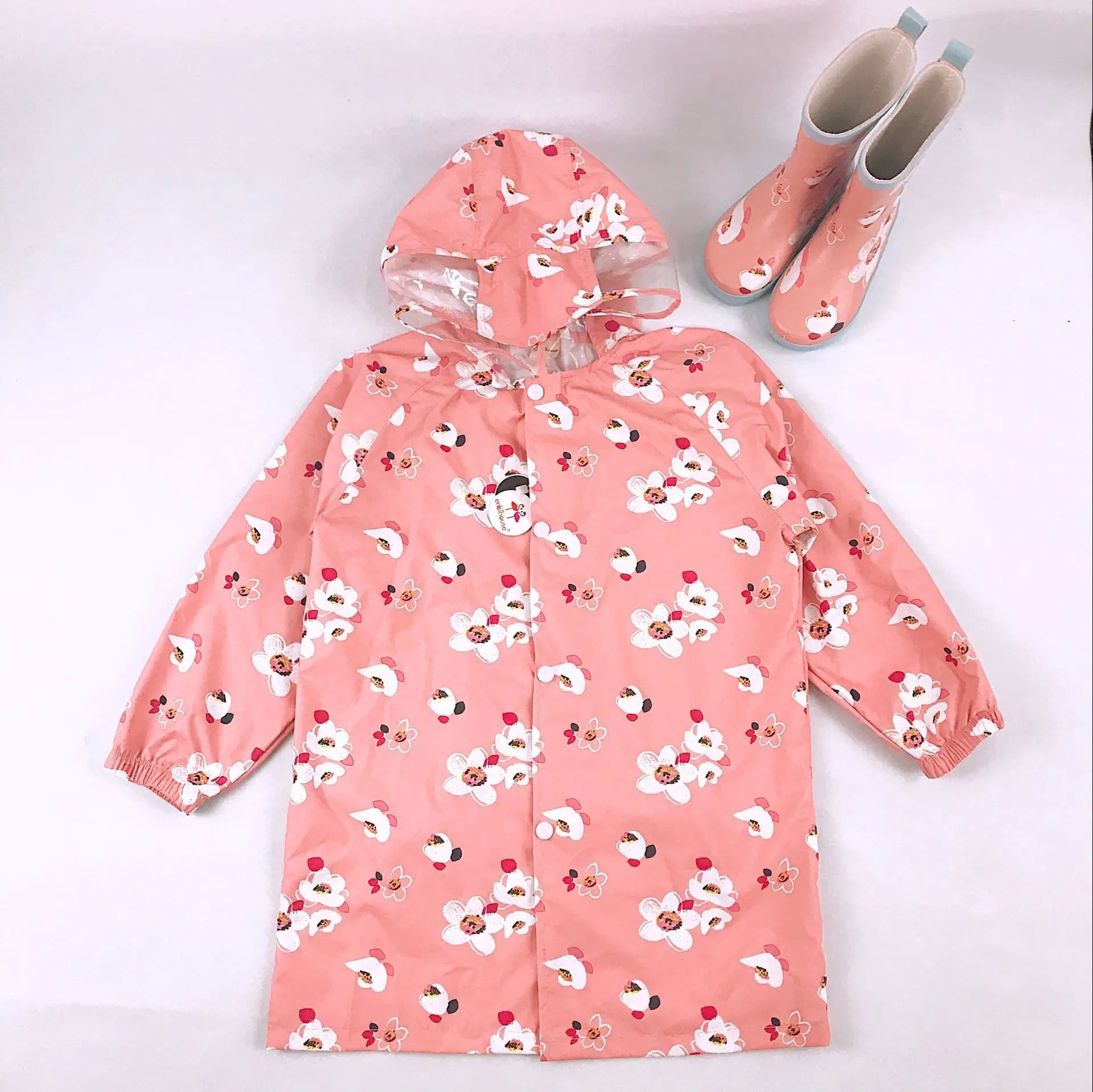 Raincoat Children Rain Poncho Boys Girls Poncho with Schoolbag Child Thickened Windbreaker Raincoat Rain Poncho