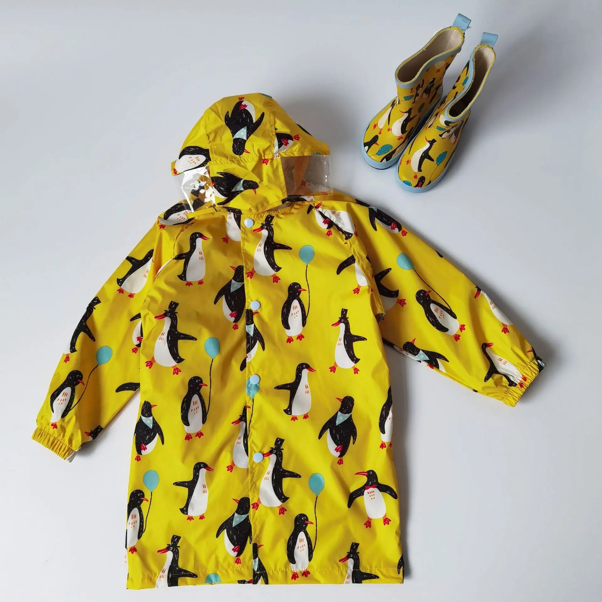 Raincoat Children Rain Poncho Boys Girls Poncho with Schoolbag Child Thickened Windbreaker Raincoat Rain Poncho