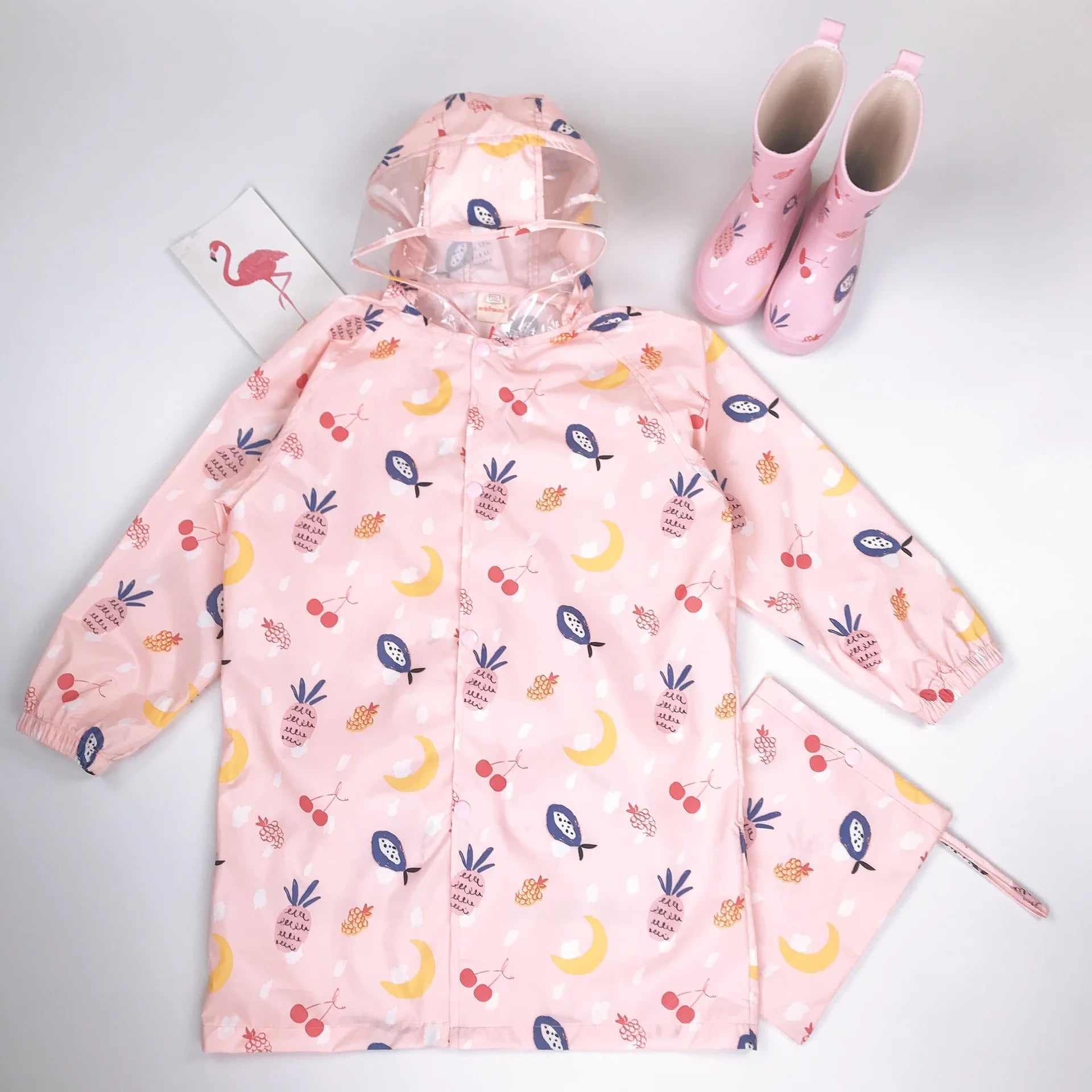 Raincoat Children Rain Poncho Boys Girls Poncho with Schoolbag Child Thickened Windbreaker Raincoat Rain Poncho