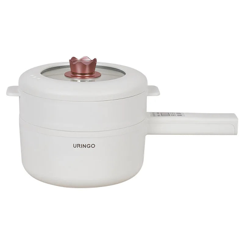 1.6L Smart Electric Cooking Pot Portable Saucepan Rice Cooker Multicooker Ceramic Liner Electric Skillet Fried Pan with Steamer
