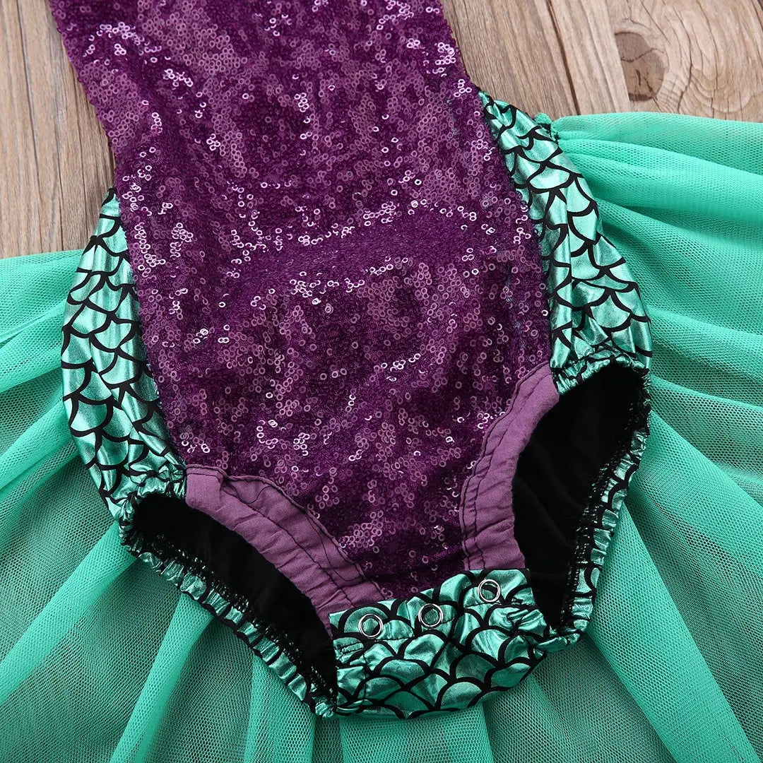 Summer Baby Girl Sequin Tulle Bodysuit Cute Infant Sleeveless Jumpsuit Girls Outfit Newborn Set