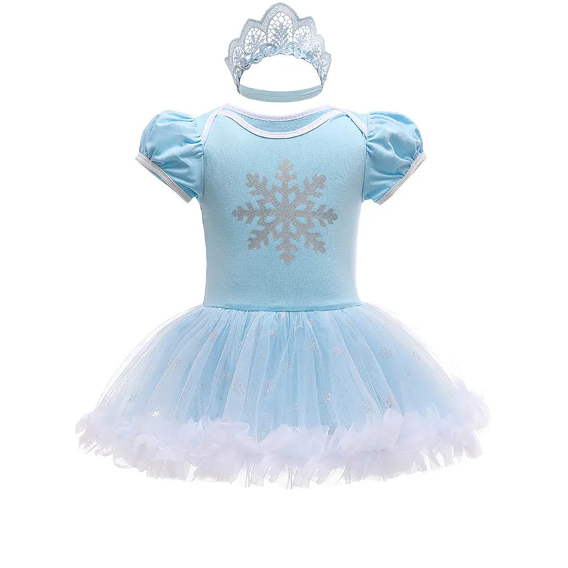 Baby Romper TUTU Dress With Headband Infant Baby Princess Girl Clothes Size 3-18M Cute Design Baby Dress Party Costumes