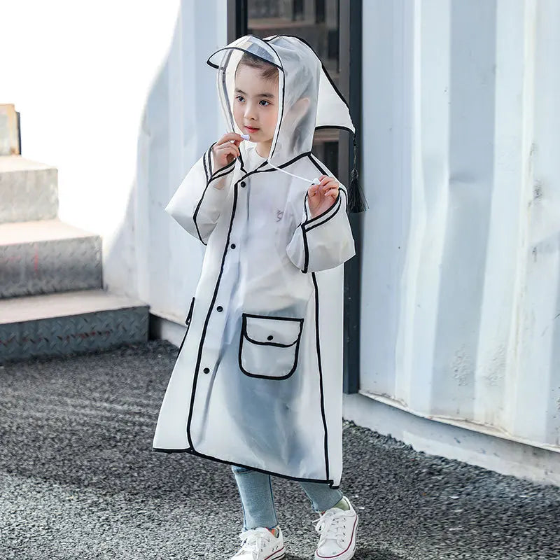 Raincoat Kids 1-10 Years Boys Girls Rain Jackets Cartoon Rain Coat Outfits Transparent Rainwear Baby Waterproof Child Clothes