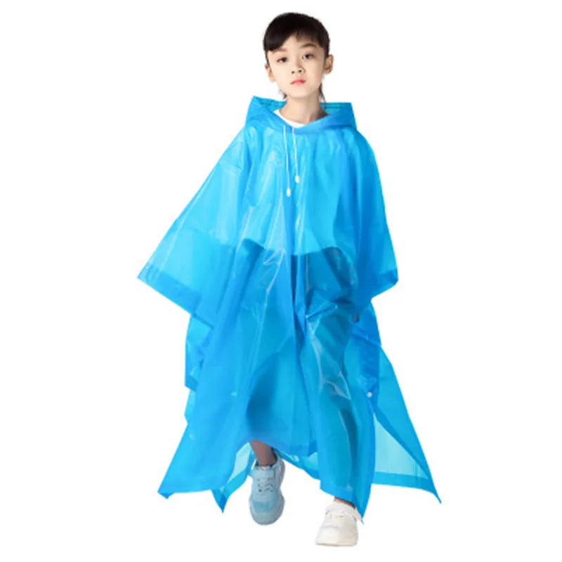 Waterproof Kids Raincoat Fashionable Foldable Outdoor Travel Rainwear Children Lightweight EVA Rain Cover Child Дождевик