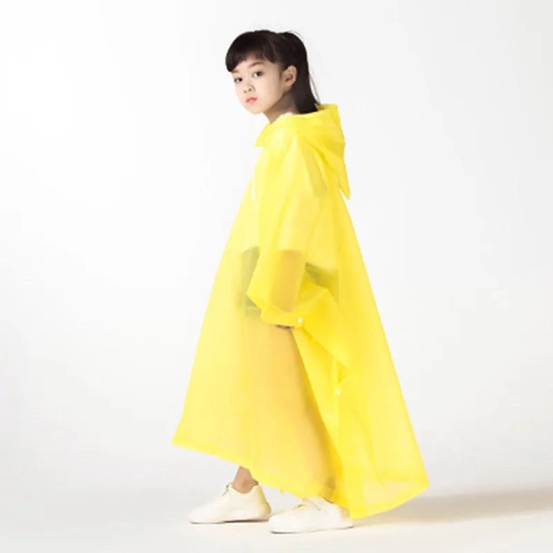 Waterproof Kids Raincoat Fashionable Foldable Outdoor Travel Rainwear Children Lightweight EVA Rain Cover Child Дождевик