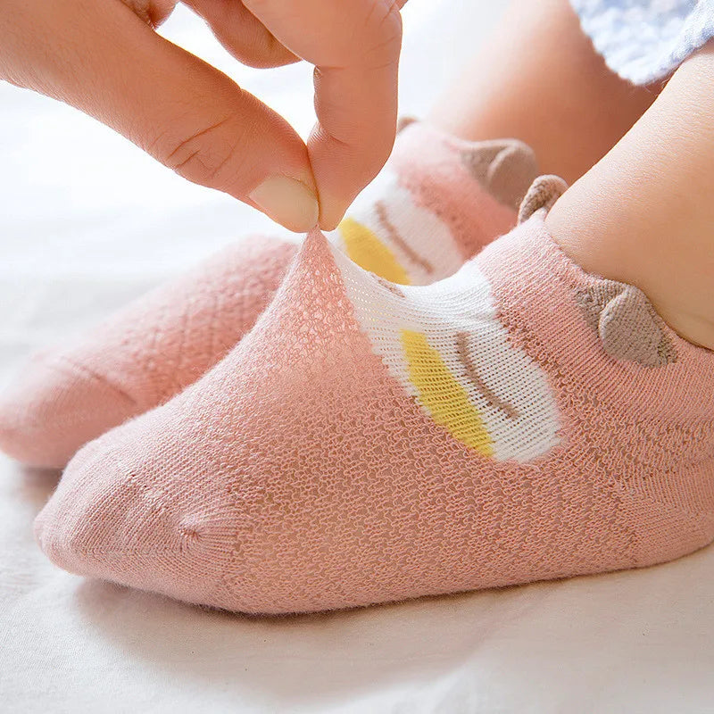 Baby Socks Newborn 5 Pairs/Lot Summer Mesh Thin Baby Socks for Girls Cotton Infant Casual Boy Girls Toddler Socks Cartoon