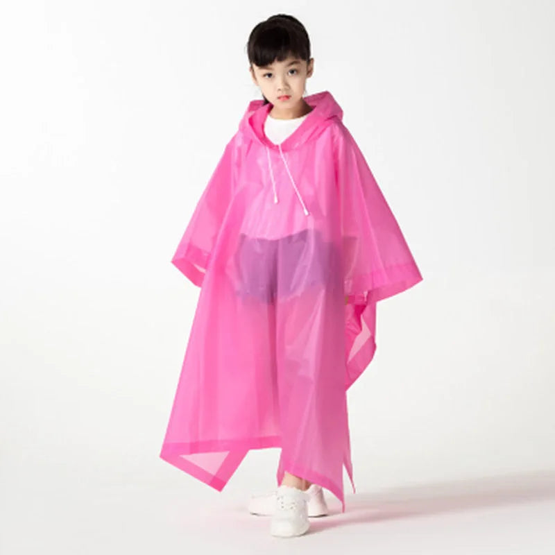 Waterproof Kids Raincoat Fashionable Foldable Outdoor Travel Rainwear Children Lightweight EVA Rain Cover Child Дождевик