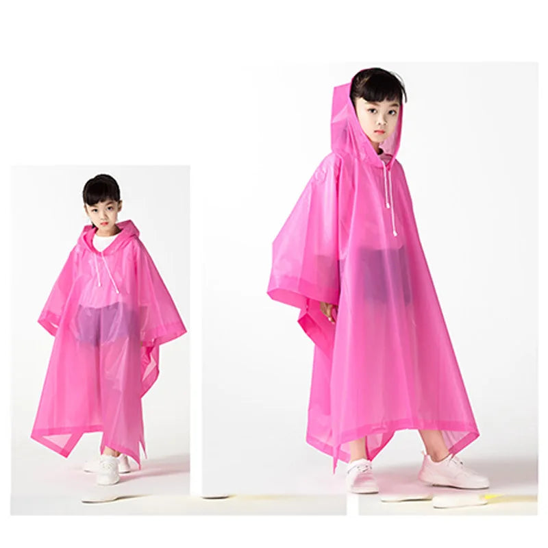Waterproof Kids Raincoat Fashionable Foldable Outdoor Travel Rainwear Children Lightweight EVA Rain Cover Child Дождевик