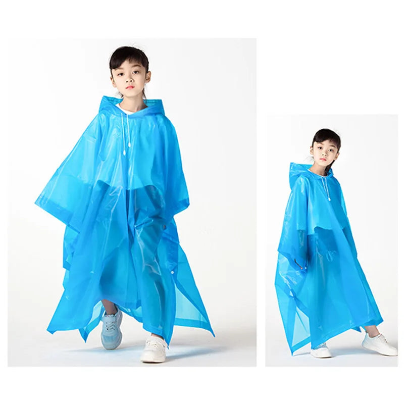 Waterproof Kids Raincoat Fashionable Foldable Outdoor Travel Rainwear Children Lightweight EVA Rain Cover Child Дождевик