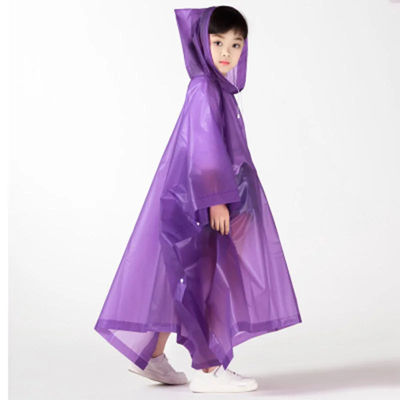 Waterproof Kids Raincoat Fashionable Foldable Outdoor Travel Rainwear Children Lightweight EVA Rain Cover Child Дождевик