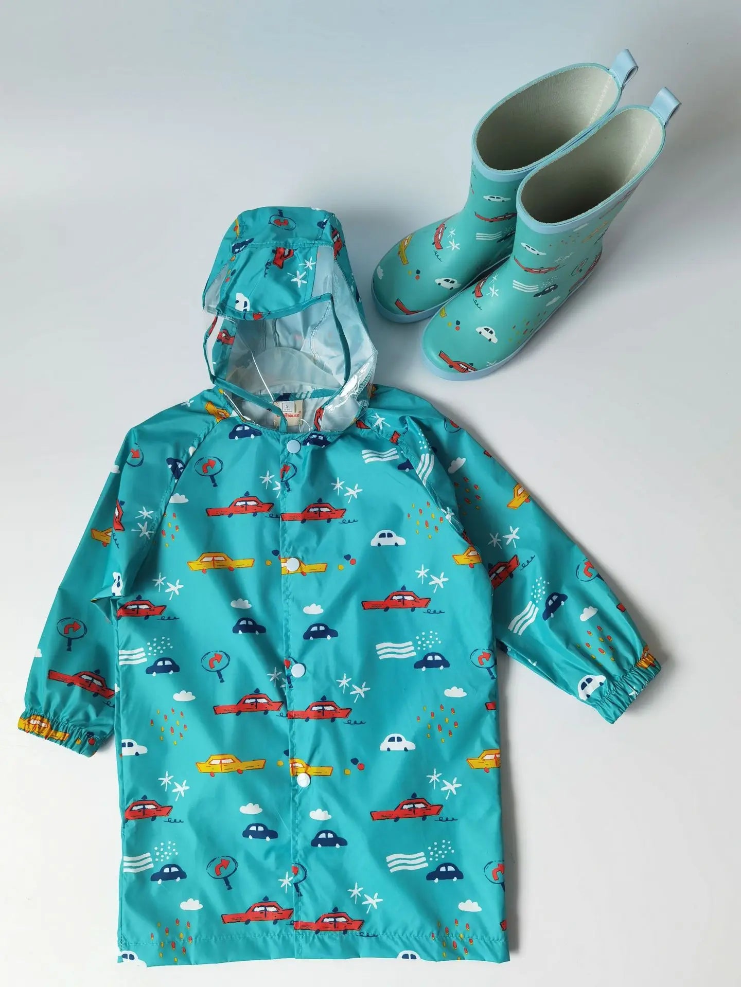 Raincoat Children Rain Poncho Boys Girls Poncho with Schoolbag Child Thickened Windbreaker Raincoat Rain Poncho