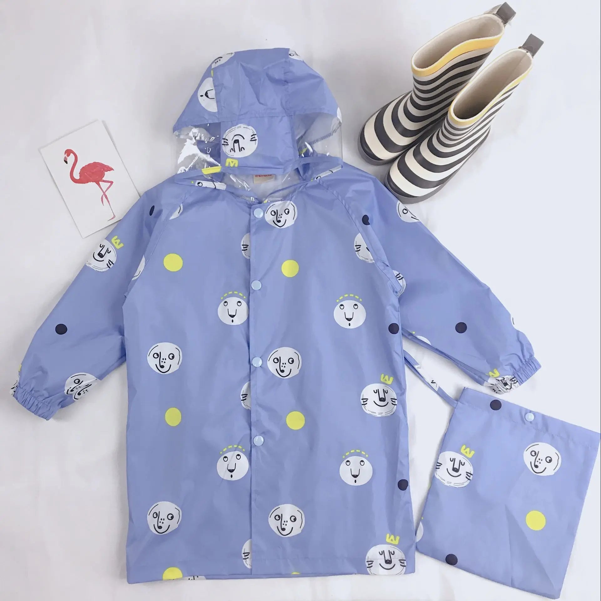 Raincoat Children Rain Poncho Boys Girls Poncho with Schoolbag Child Thickened Windbreaker Raincoat Rain Poncho