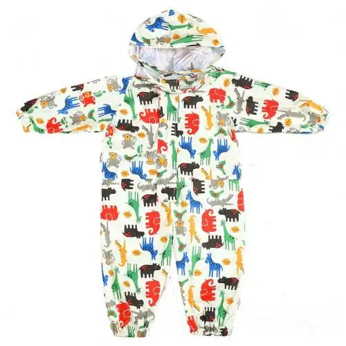 Kids Raincoat Waterproof Rain Poncho Cartoon Dinosaur Children School Student Jumpsuit Rainsuit Boys And Girls Travel Rainwear