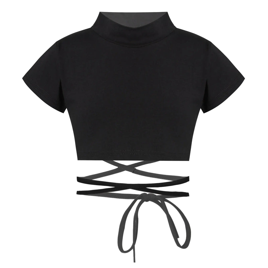 Jazz Costume Hip Hop Girls Clothing Black Tops Short Sleeve Hip Hop Crop Top Tshirt For Kids Performance Modern Dancing Clothes