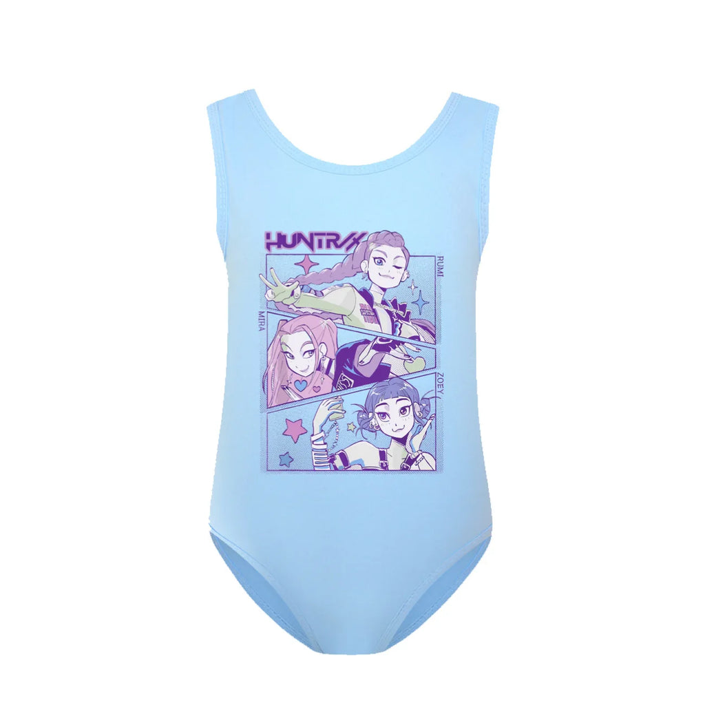 KPop Demon Hunters Huntrix Clothes Kids Swimwear Girls Summer One-Piece Swimsuit Children Sleeveless Swiming Biniki Sets