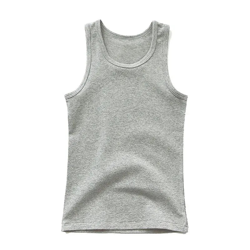 Girls Boys Tank Tops Kids Candy Color Sleeveless Vest 2024 Summer Teenagers Top Tees 3 To 14Yrs Children's Undershirts Clothes