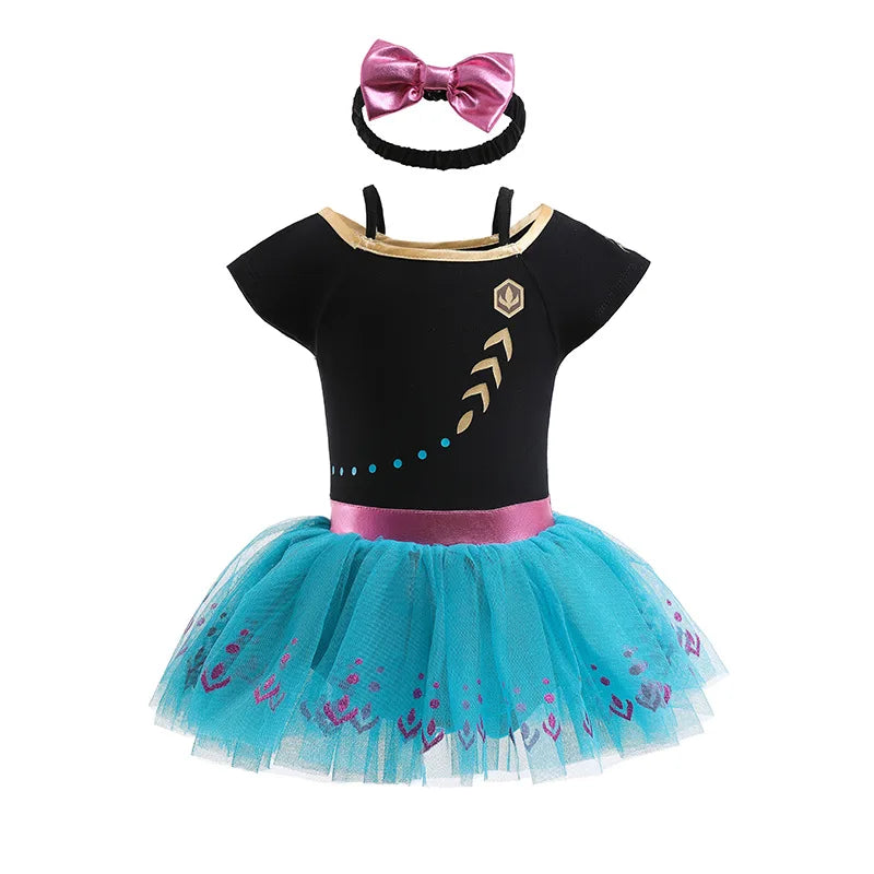 Baby Romper TUTU Dress With Headband Infant Baby Princess Girl Clothes Size 3-18M Cute Design Baby Dress Party Costumes