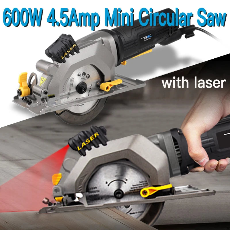 120V/230V 600W Electric Power Tool Electric Mini Circular Saw With Laser multi-function Saw For Cutting Wood,PVC Tube, Tile
