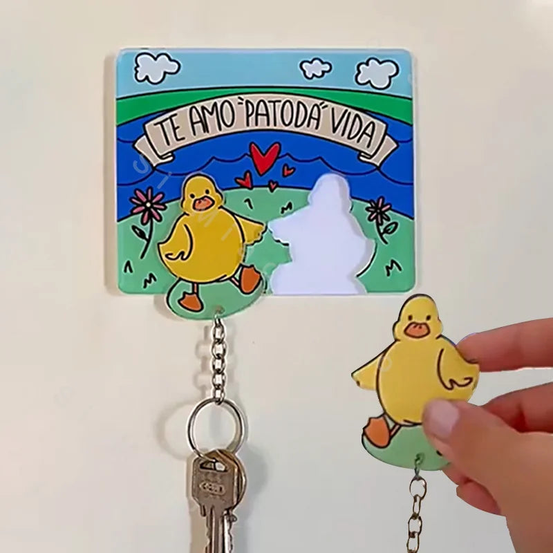 Couple Key Holder Wall Keychain Hanger Prevent Loss Key Pendant Home Decor Refrigerator Sticker Key Organizer Storage For Gift