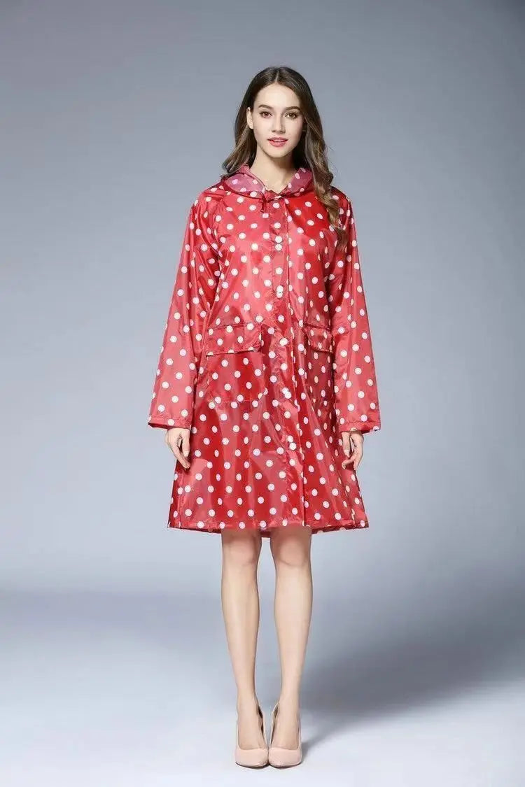 Fashion Lovely Men And Women Rainwear With hood Long Design 95cm Waterproof Outdoor Biker Hiking Raincoat Ladies Rain Suit