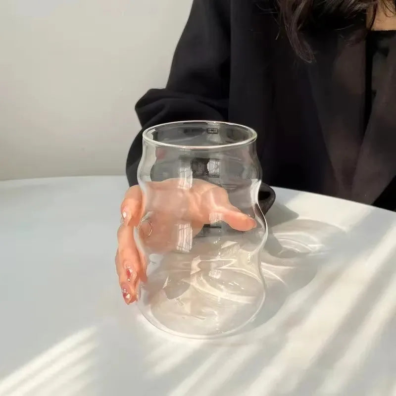 500ml Transparent Glass Cup Exquisite Heat-resistant Tumbler Tea Juice Milk Coffee Mug Water Glasses Stripe Mug Drinkware