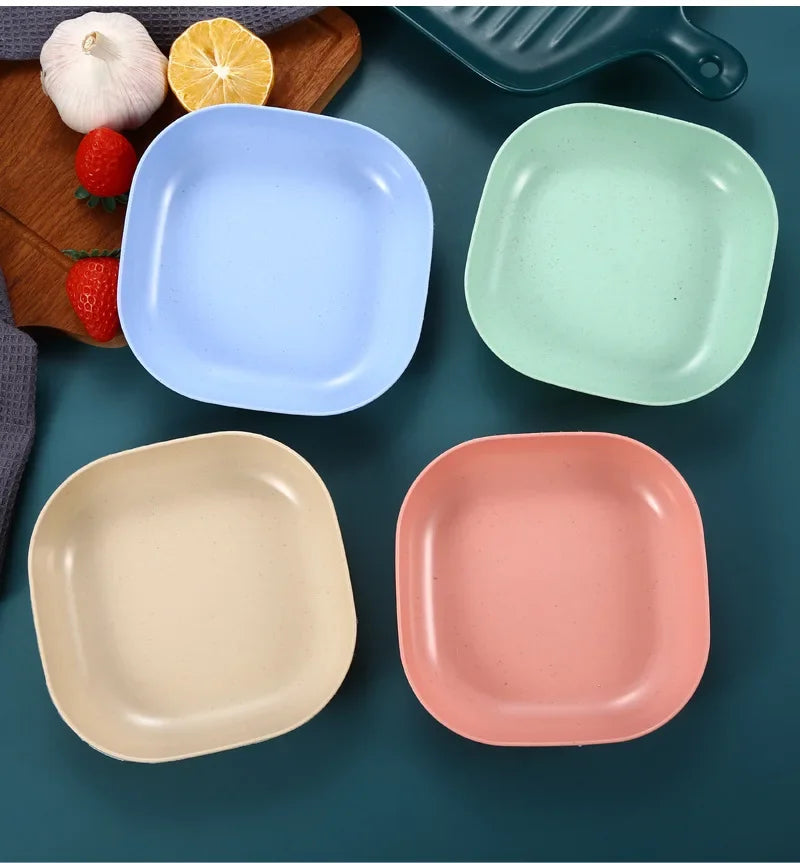 10pcs Multi-function Spit Bone Dish Food Grade Plastic Round Square Set Dining Table Garbage Plate Household Snack Fruit Plate