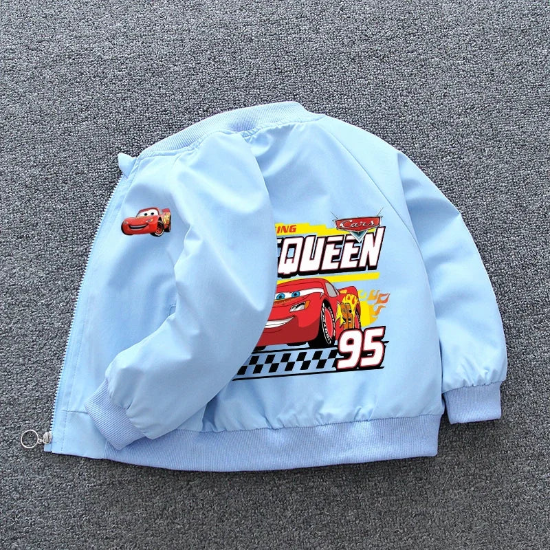 Disney Pixar Cars Lightning McQueen Jackets 2025 Spring Autumn Baby Boys Zipper Casual Coats Kids Clothes Windbreaker Outerwear