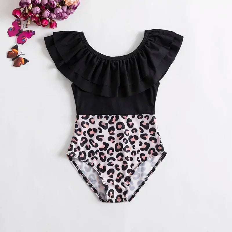 2024 New One-Piece Swimsuit Baby Girl Backless Flower Bikini Beach Holiday Swimming Bathing Suit Children Kids 1-5 Year Swimwear