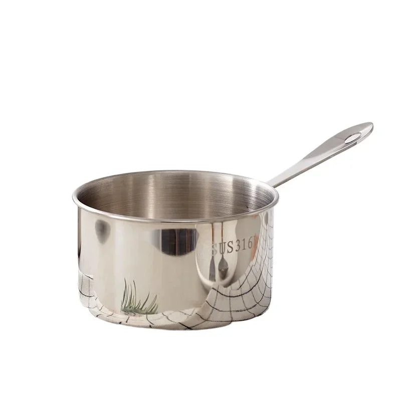 Premium German 316 Stainless Steel Oil Pot for Hot Oil, Hot Milk, and Sauces - Ideal Mini Pot for Home Cooking and Serving