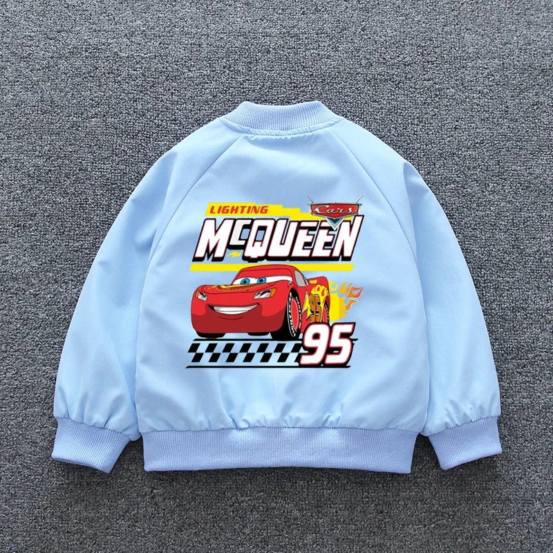 Disney Pixar Cars Lightning McQueen Jackets 2025 Spring Autumn Baby Boys Zipper Casual Coats Kids Clothes Windbreaker Outerwear