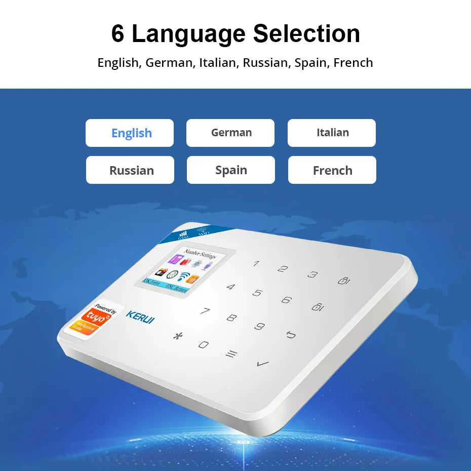 KERUI 2G WIFI GSM Alarm Security System  W181 Wireless Home Alarm Tuya Smart Burglar Alarm for House Protection Motion Sensor