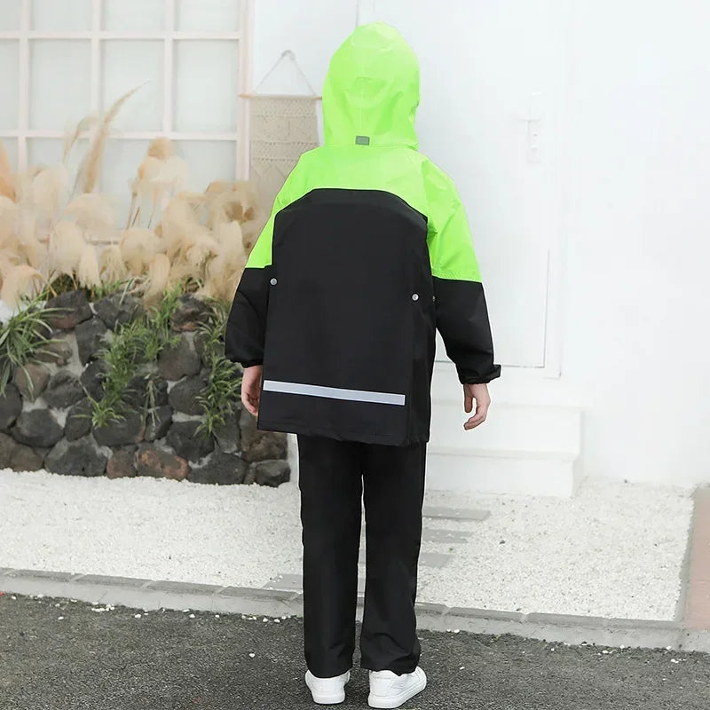 Children's Raincoat Suit, Ages 6-16 Years, Boy Girl Kids Rain Wear, Kids Rain Coat Jacket, Waterproof Poncho, Outdoor Hiking Rain Gear