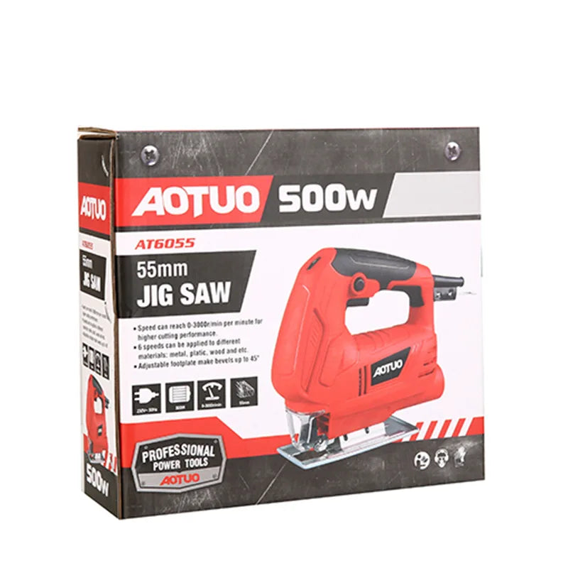 500W Jigsaw Variable Speed ​​Electric Saw 220 V for Woodworking Home DIY Power tools with Metal Base by
