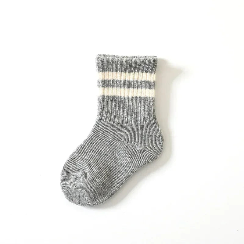 New Children Solid Color Sport Socks Cotton Soft Tube Socks for Baby Infant Toddler Socks for Kids Boys Girls 6months-6years Old