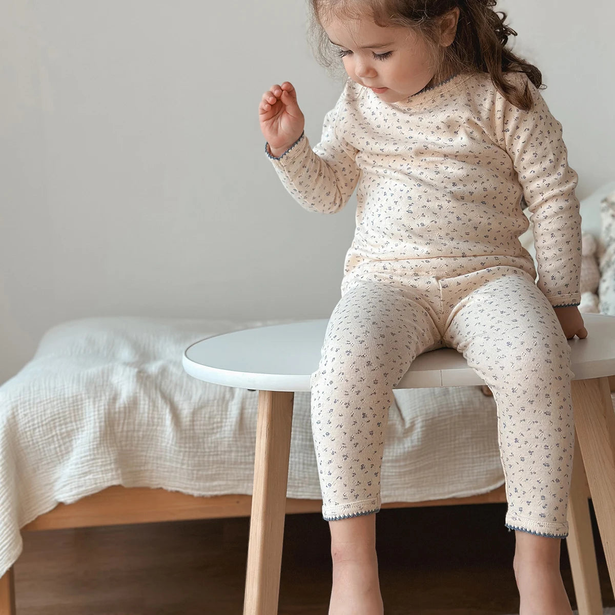 1-6T Toddler Kid Baby Girl Clothes Set Summer 100% Cotton Long Sleeve T Shirt Top Pant Suit Homewear Stretch 2pcs Pajamas Set