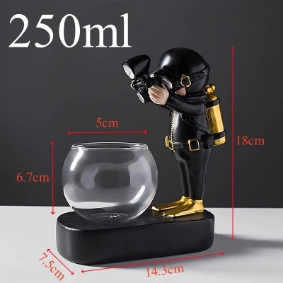 250ml Creative Astronaut Cocktail Glasses Personalized Juice Beer Cup Luminous Mixed Wine Cup Special Drink Glass Cocktail Set