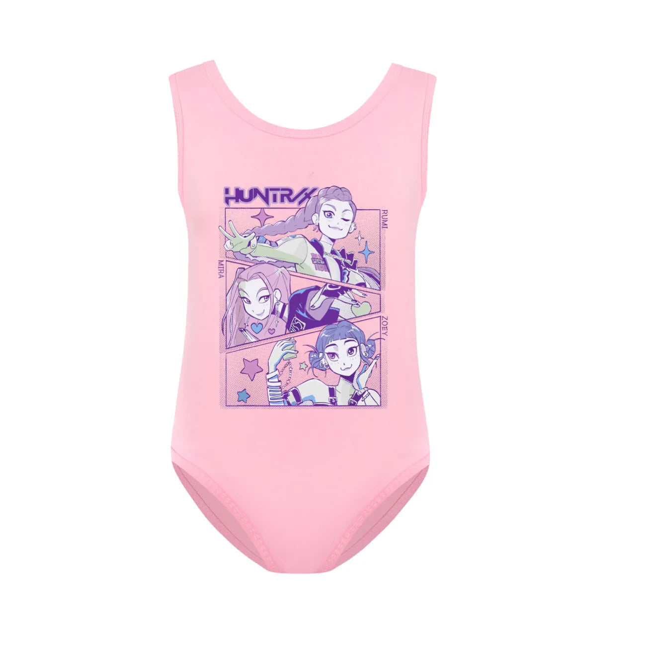 KPop Demon Hunters Huntrix Clothes Kids Swimwear Girls Summer One-Piece Swimsuit Children Sleeveless Swiming Biniki Sets